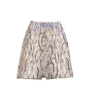 White House Black Market Women's White & Tan Snakeskin Print Pencil Skirt Size 0